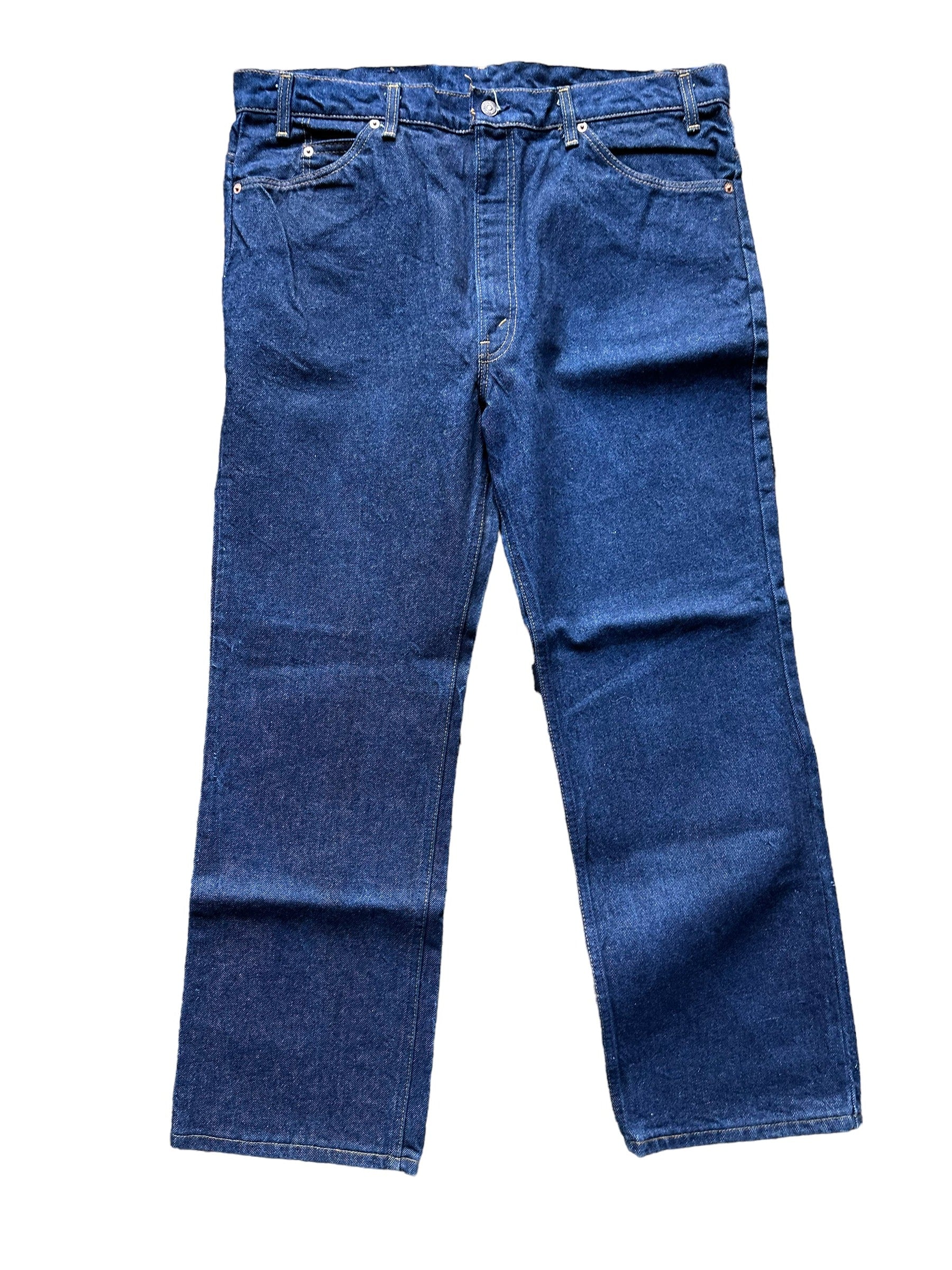 Full front view of Deadstock 90s USA Levi's 501 Black Jeans 26x33 | Seattle Deadstock Vintage Jeans | Barn Owl Vintage Denim