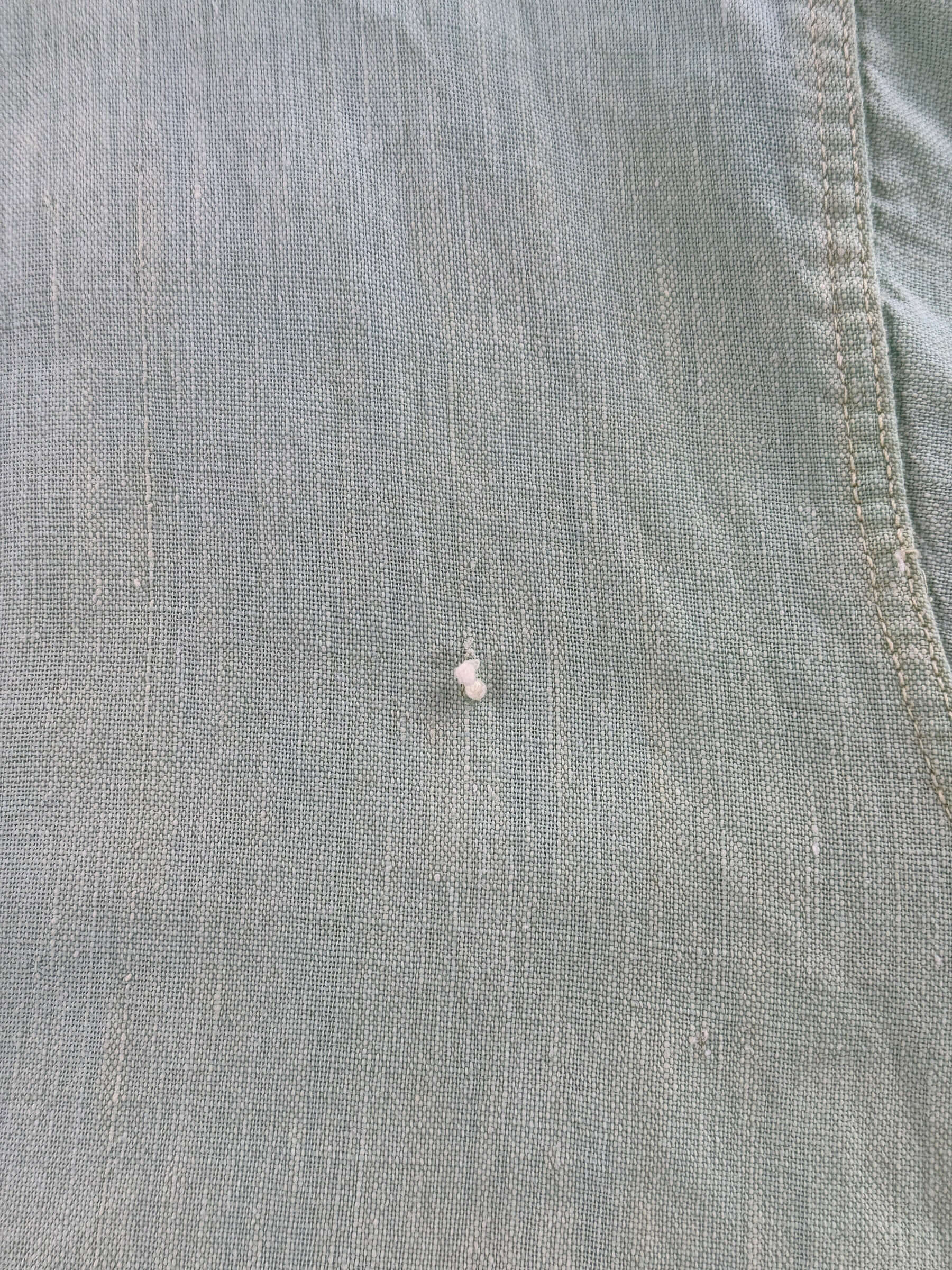 Close-up of fabric on Vintage 50s Jaime Lime Green Popover Shirt SZ L - AS IS