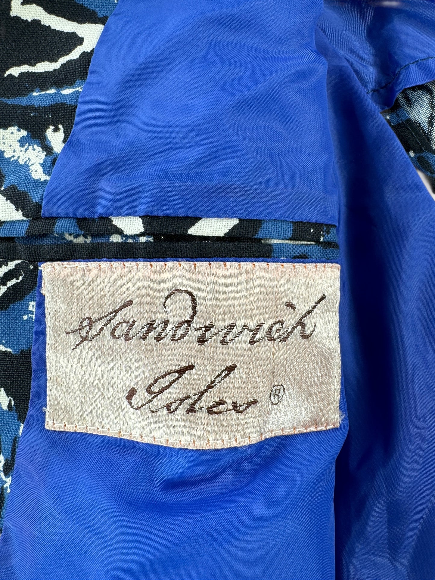 Label on Vintage Blue Sandwich Isles Jacket SZ 40L