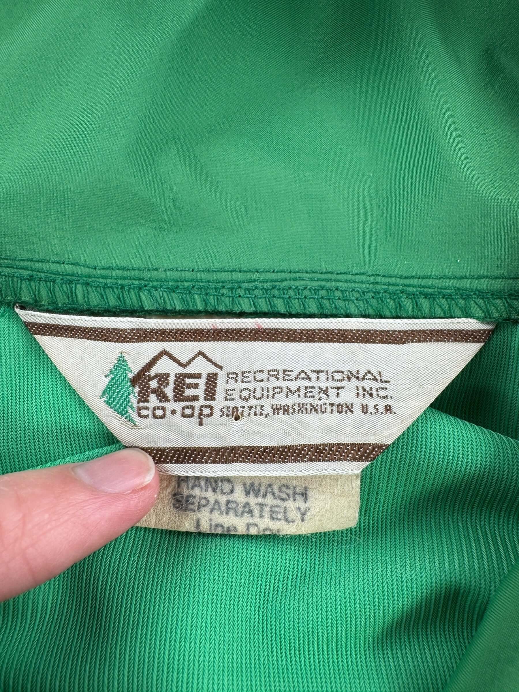 Tag on Vintage REI Green Pullover Anorak SZ XXS
