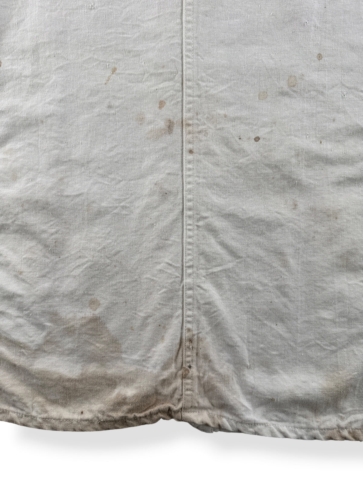 Stains on back of Vintage Standard Linen Co Shop Coat SZ 46