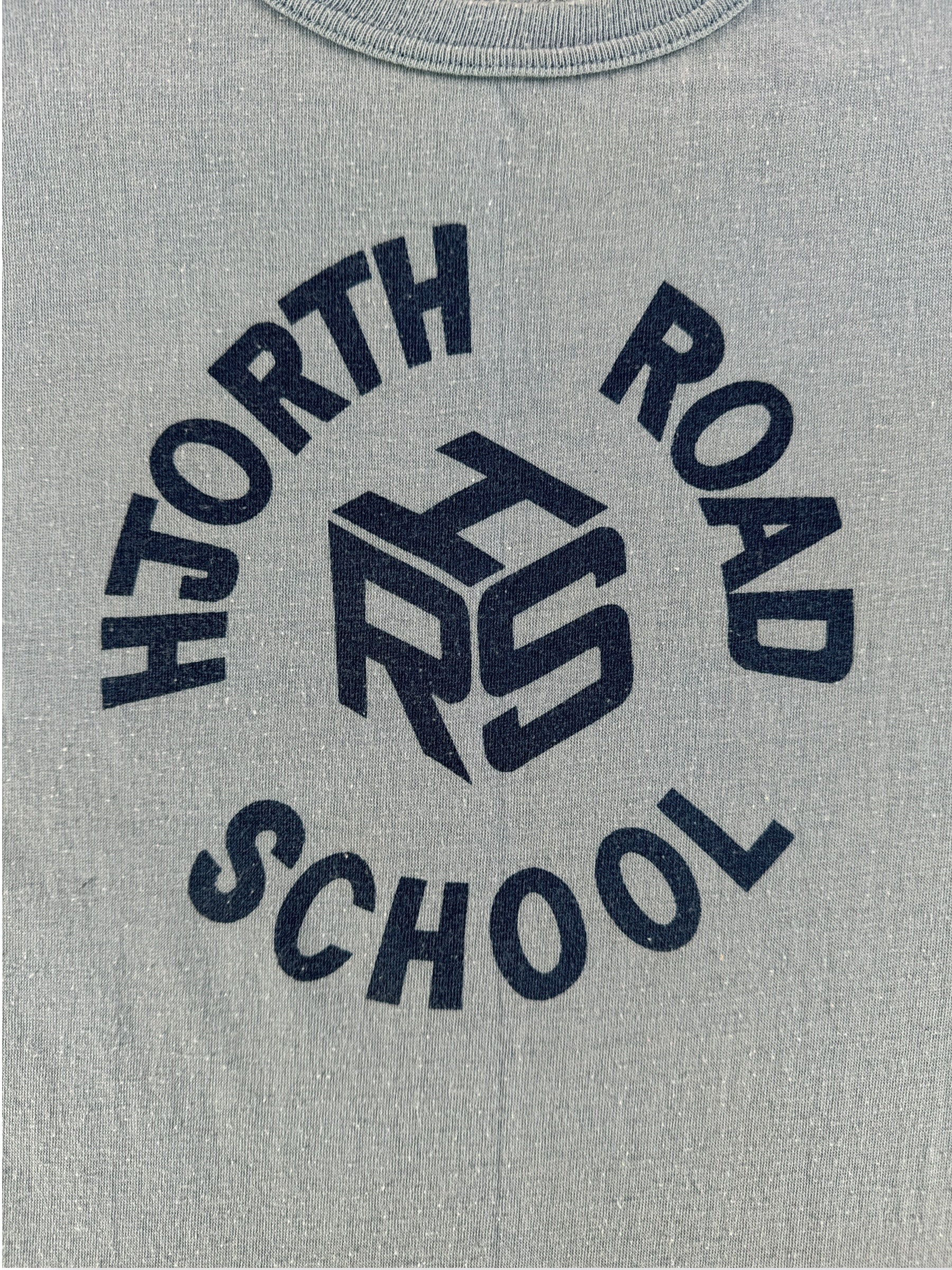 Front Graphic of Vintage Hjorth Road School Ringer Tee SZ XS