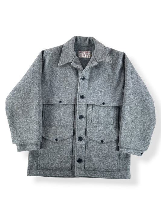 Front of Vintage 80s Era Filson Heather Grey Double Mackinaw SZ 44