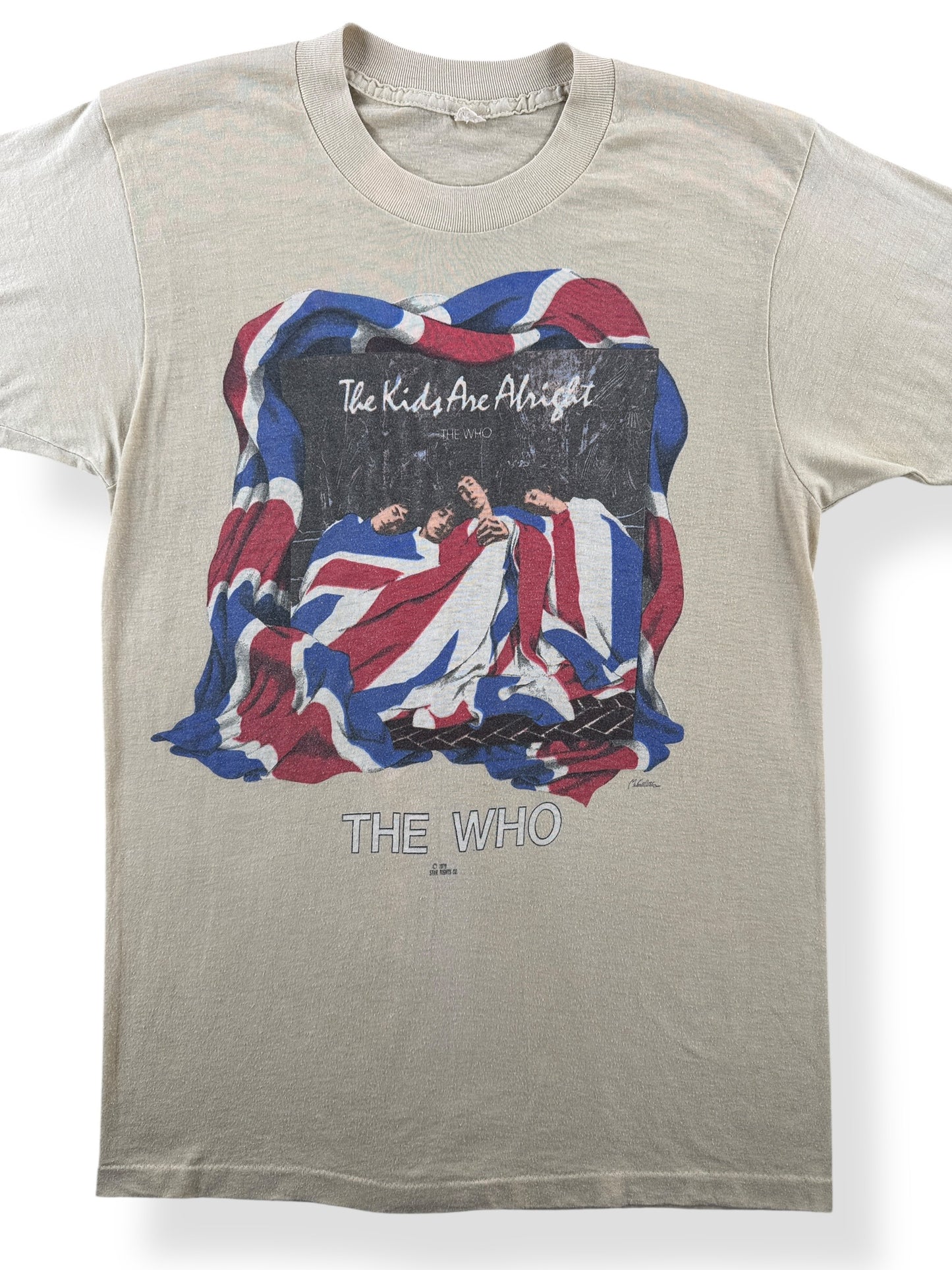 Front Close Up of Vintage The Who 1979 The Kids Are Alright Tee SZ XS