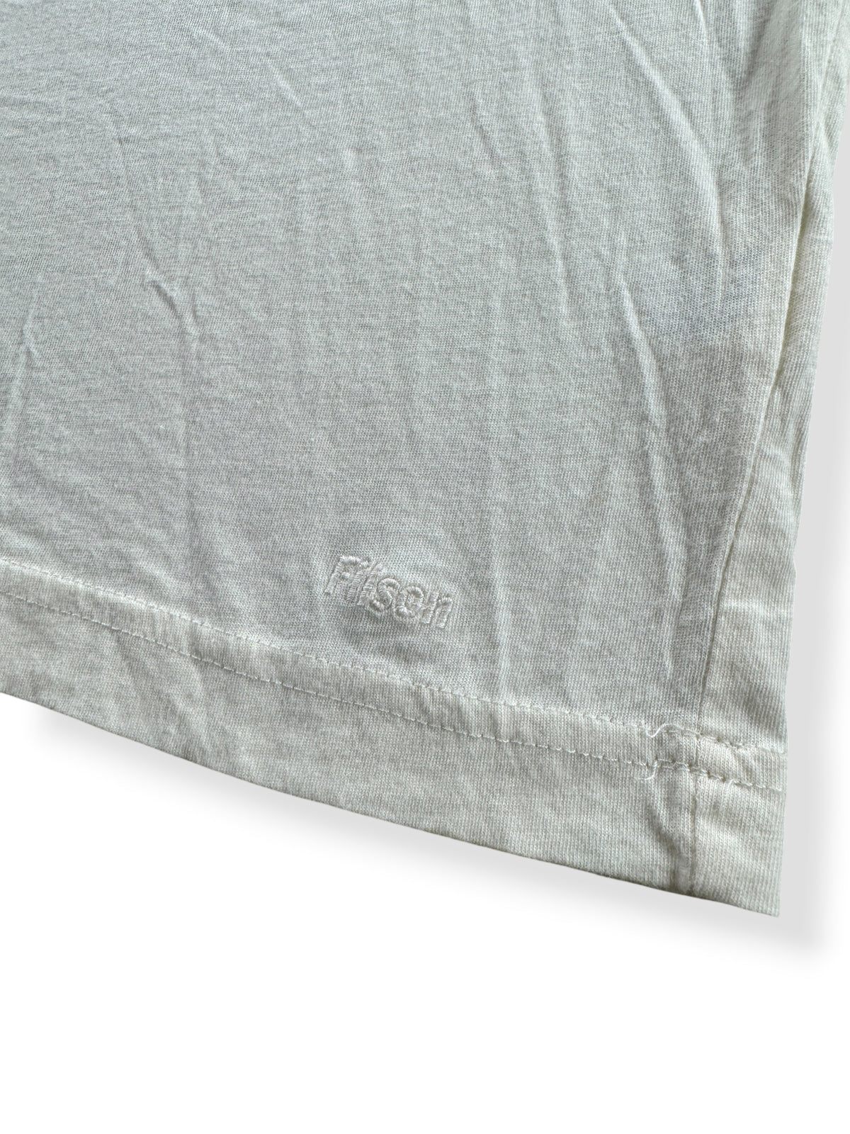 Filson logo embroidered near bottom hem on Filson Modest Mouse Tee SZ M