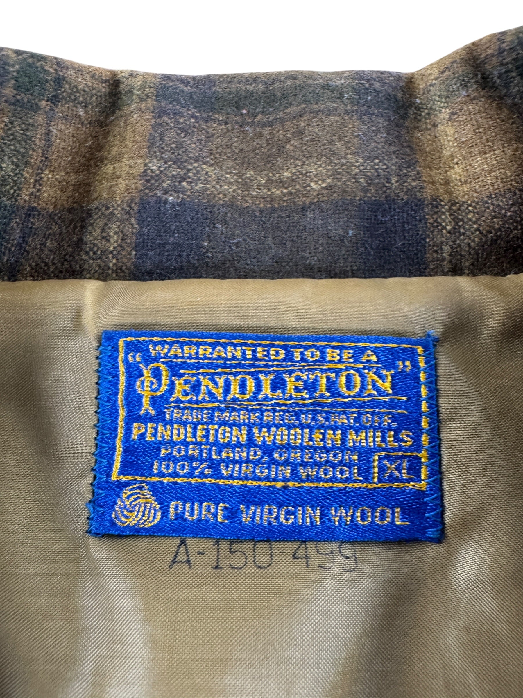 Tag on Vintage Pendelton Wool Chore Coat SZ XL