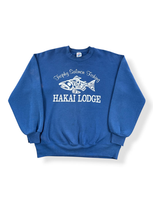 Front of Vintage Hakai Lodge Salmon Fishing Crewneck SZ L (Fits M)