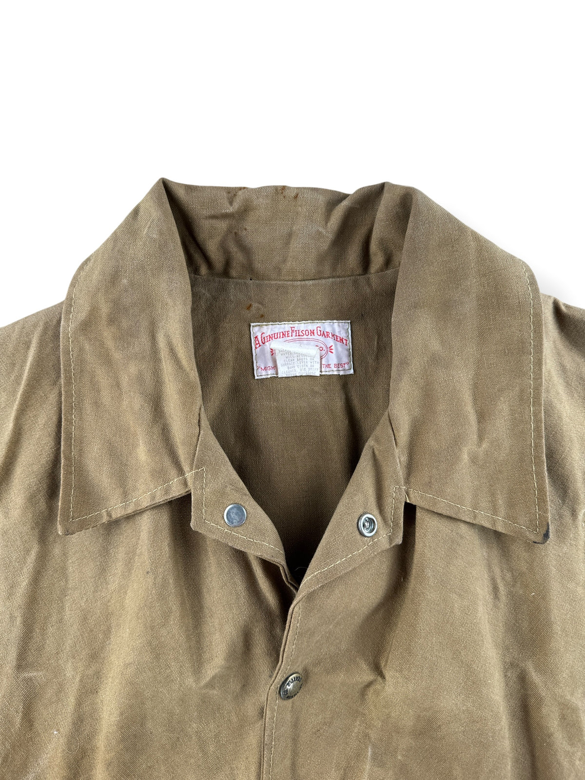 Collar on Vintage Filson Double Tin Jacket SZ L