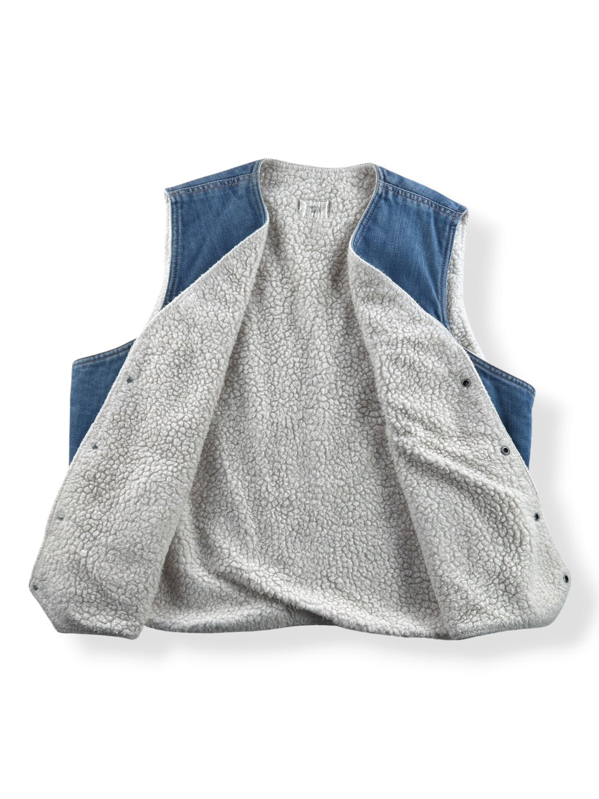 Inside of Vintage Texco Denim Sherpa Vest SZ XL