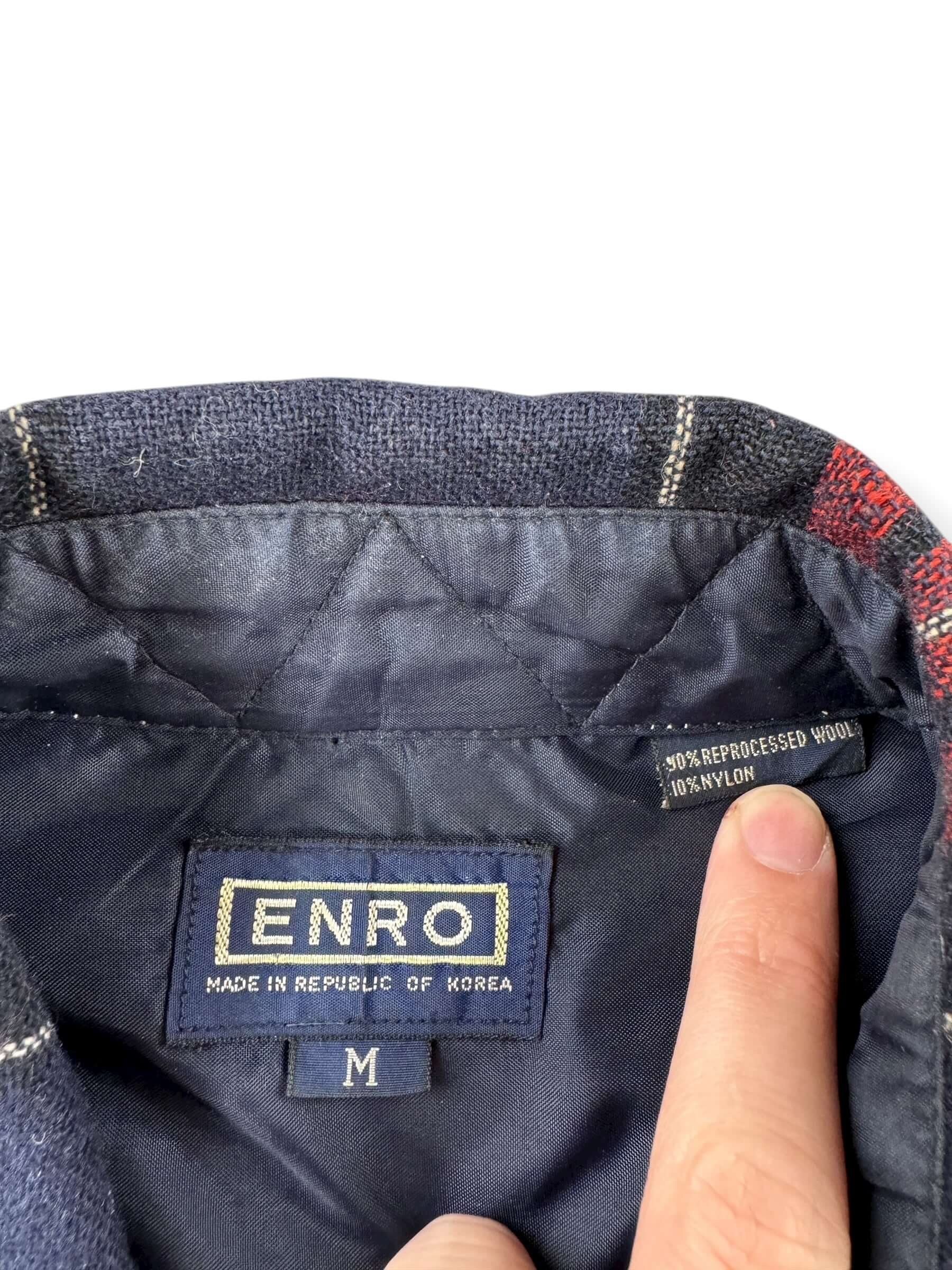 Tag on Vintage Enro Wool Blend Flannel SZ M