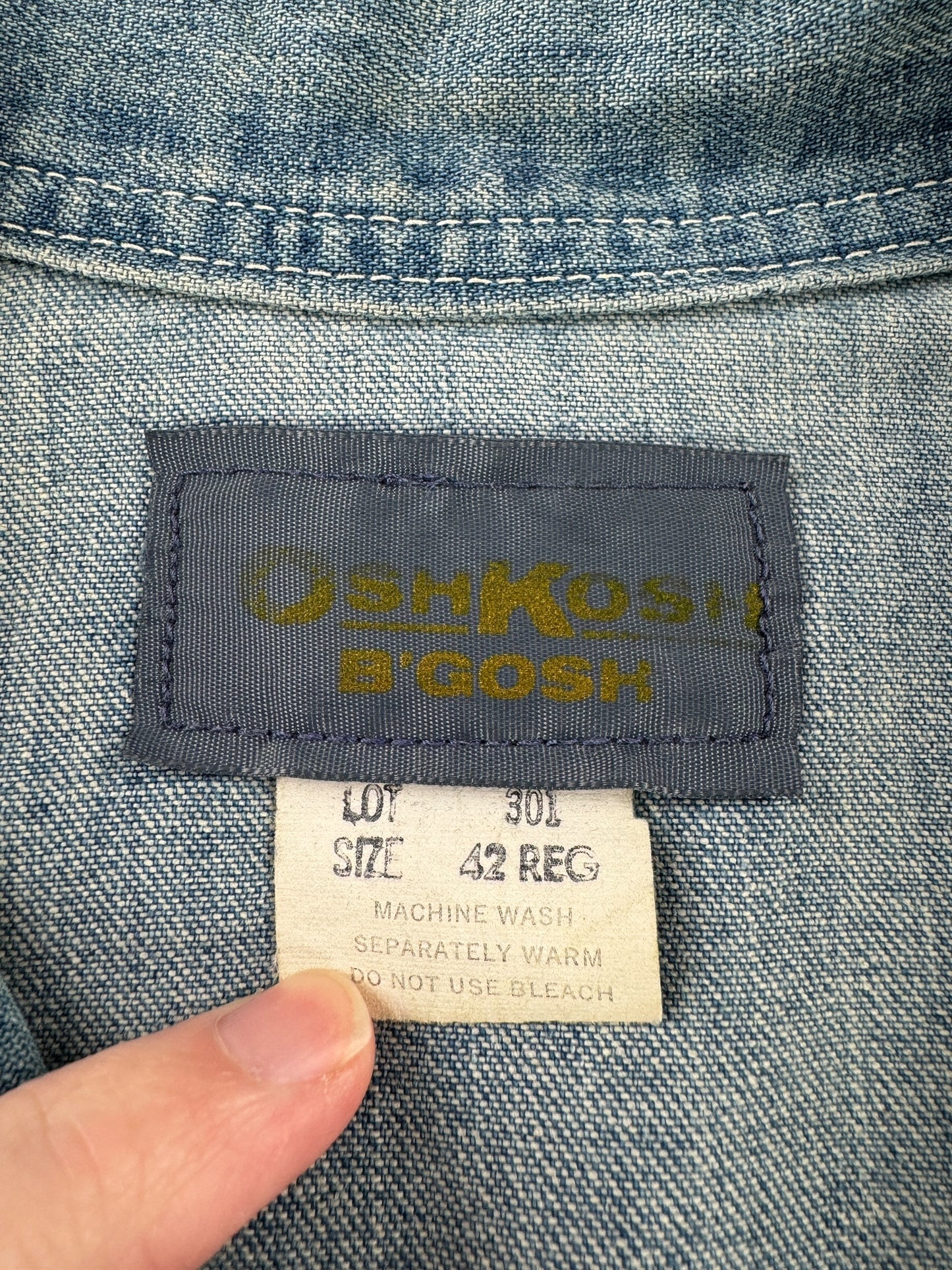 Tag on Vintage Osh Kosh Denim Chore Coat SZ 42