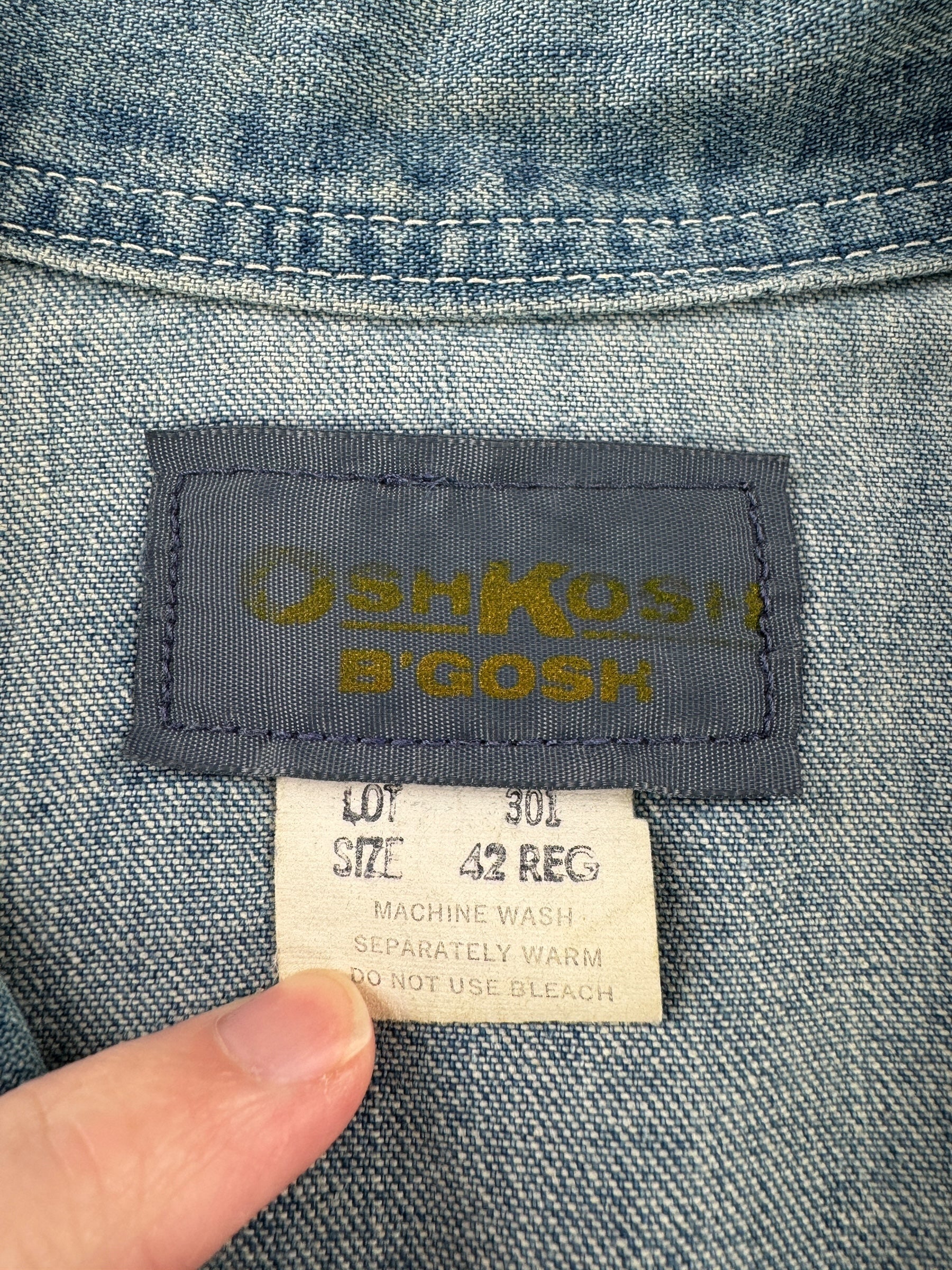 Tag on Vintage Osh Kosh Denim Chore Coat SZ 42