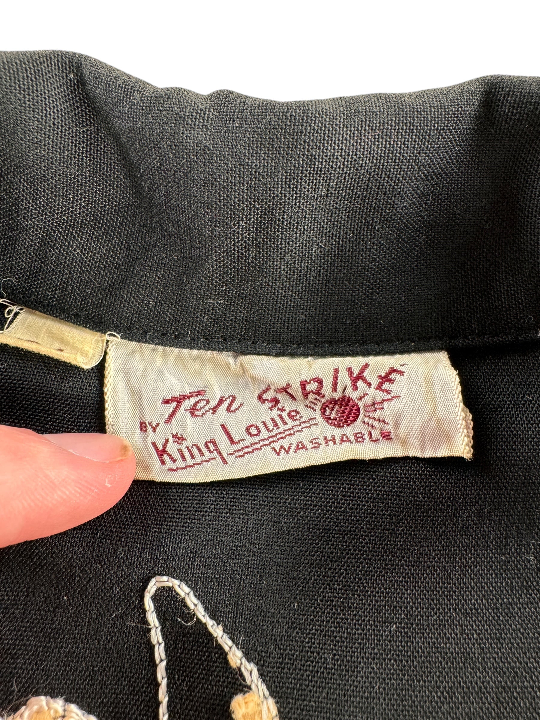 Tag on Vintage Yakima Valley 600 Club Rayon Bowling Shirt SZ S