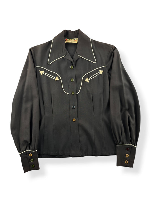 Front of Vintage Connie Sportswear Wool Gabardine Western Top SZ M