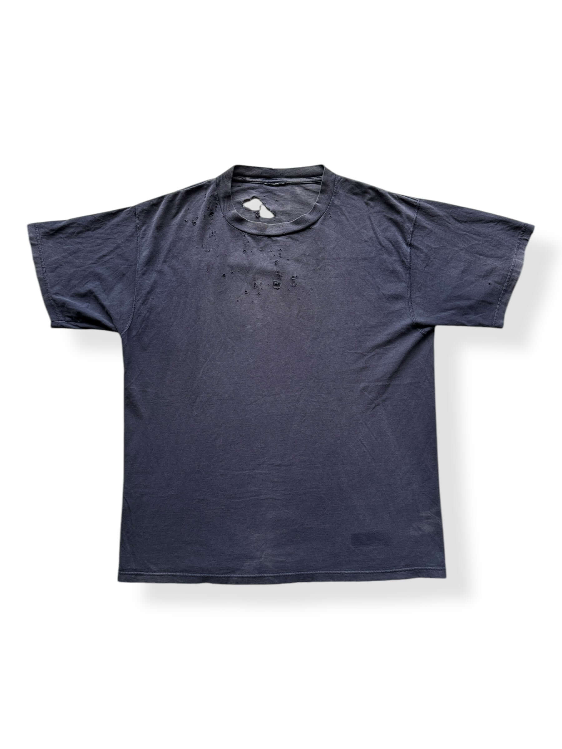 Front of Thrashed Black Blank Tee SZ XL