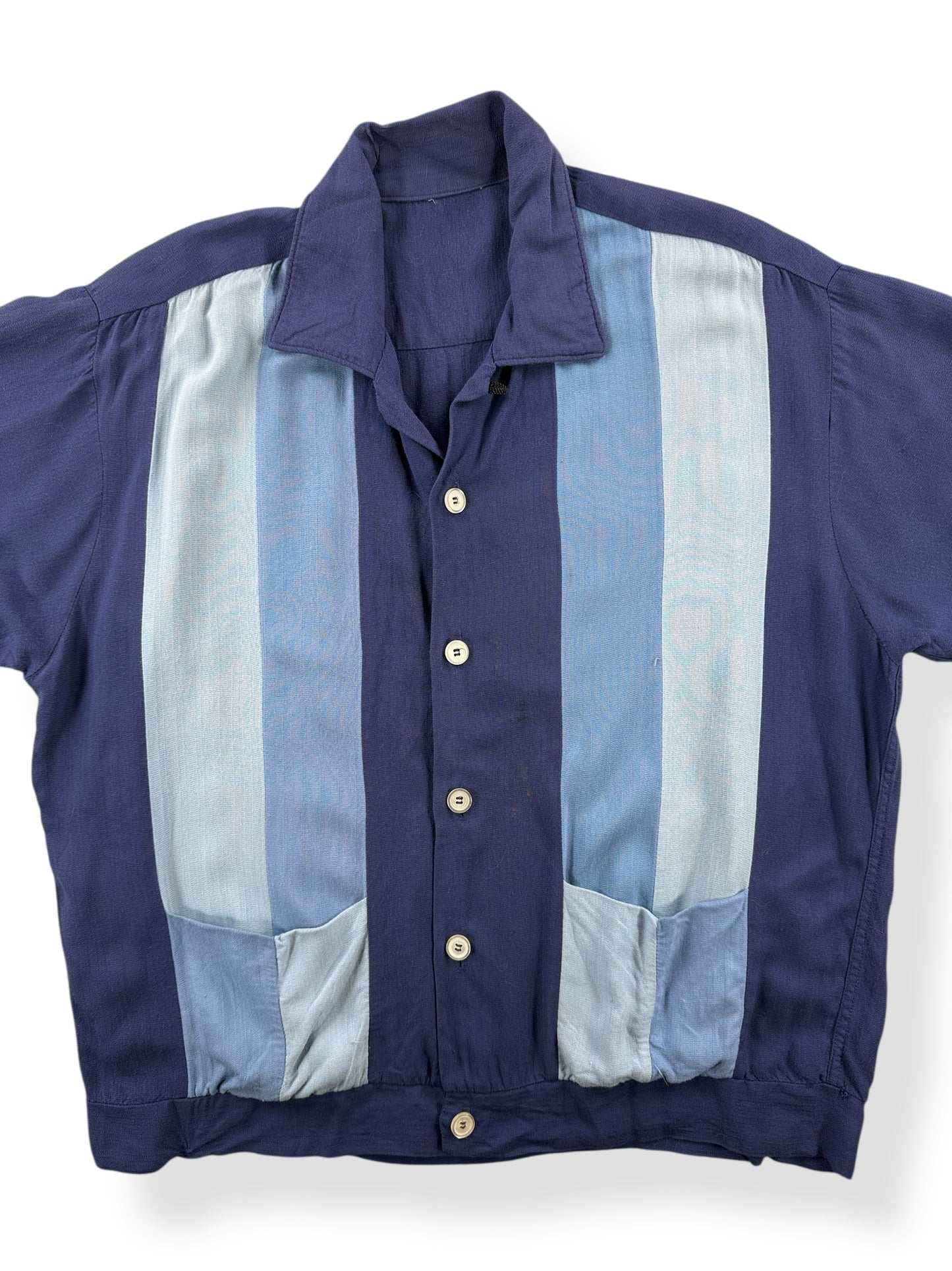 Front Close Up of Vintage Rayon Shirt Jac SZ M