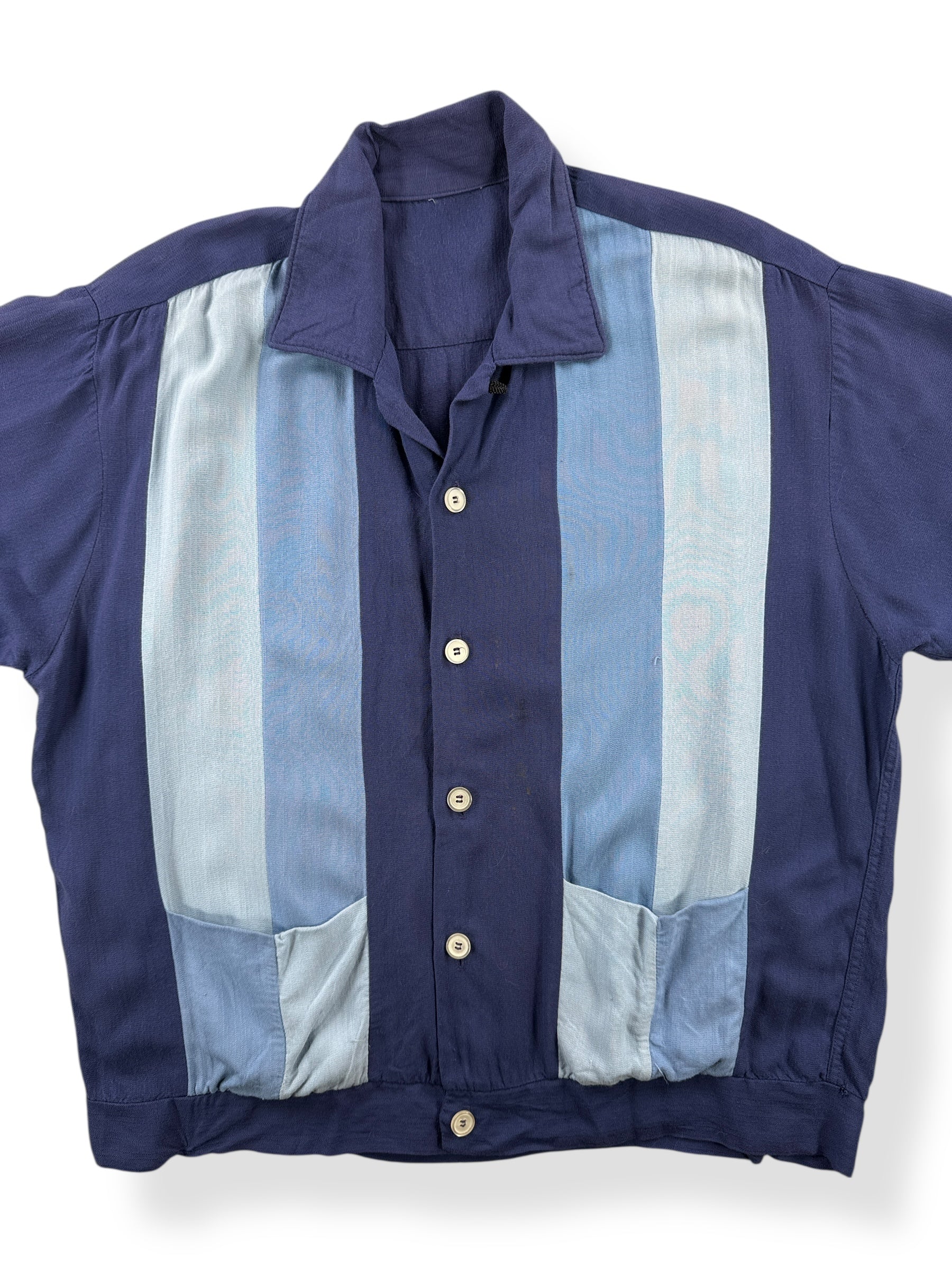 Front Close Up of Vintage Rayon Shirt Jac SZ M