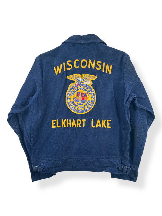 Back of Vintage Elkhart Lake Wisconsin FFA Jacket SZ 38
