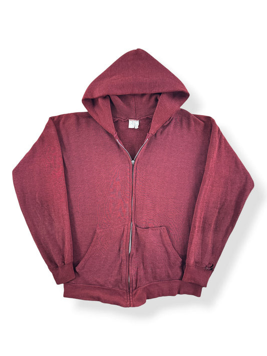 Front of Vintage Maroon Zip Up Hoodie SZ S
