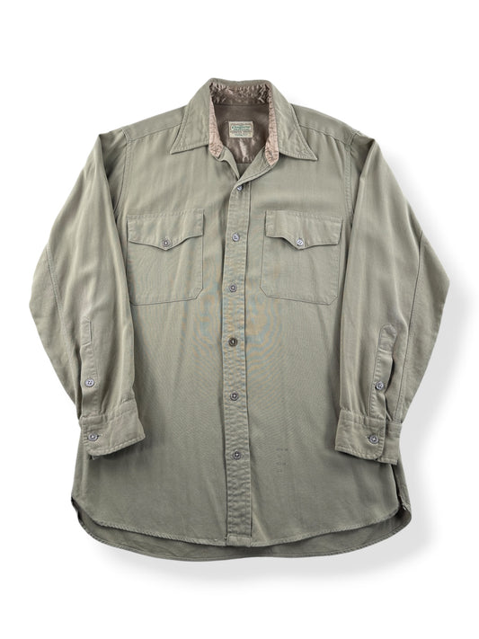 Front of Vintage Conqueror Tropical Army Shirt SZ L