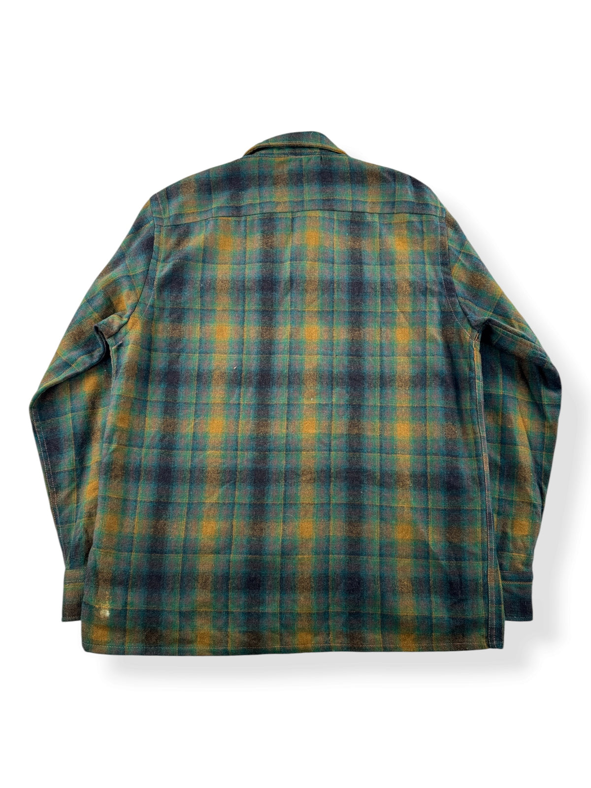 Back of Vintage Wool O' The West Shadow Plaid Flannel SZ S