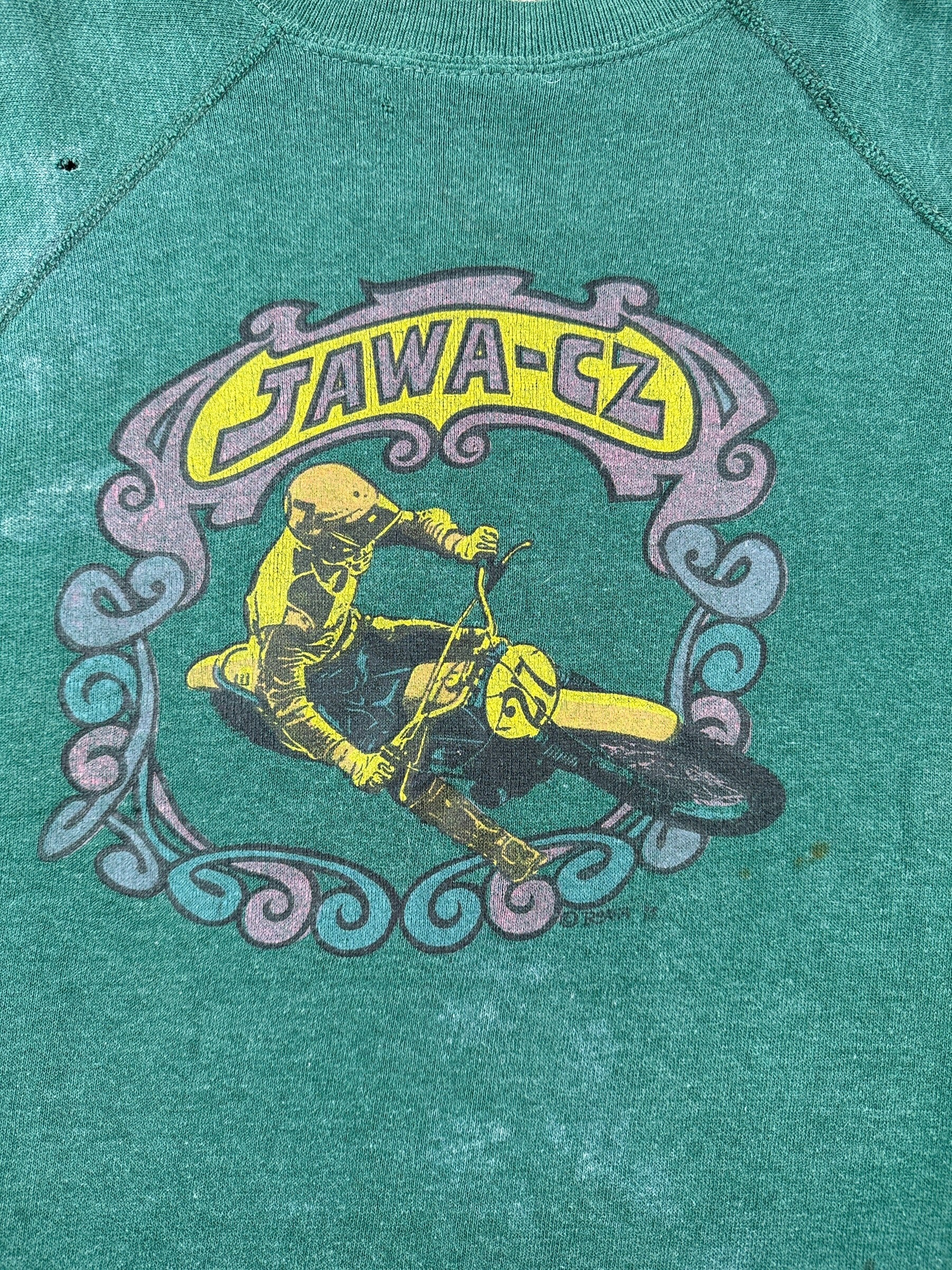 Back Graphic of Vintage Czech Republic Motocross Crewneck SZ L