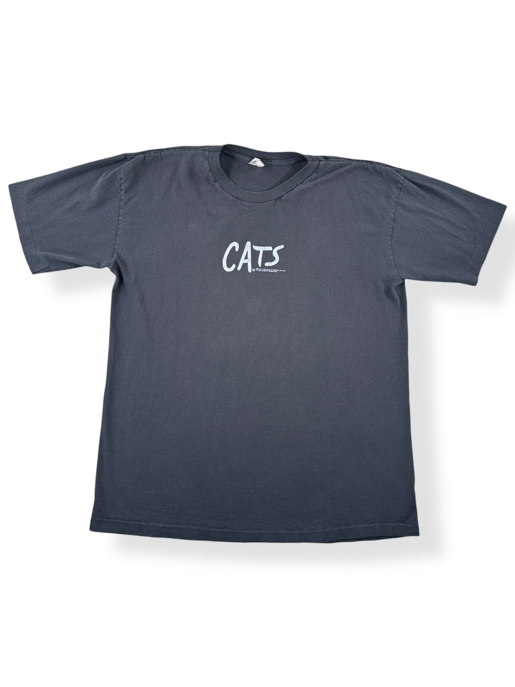 Front of Vintage Faded Black Cats Tee SZ XL