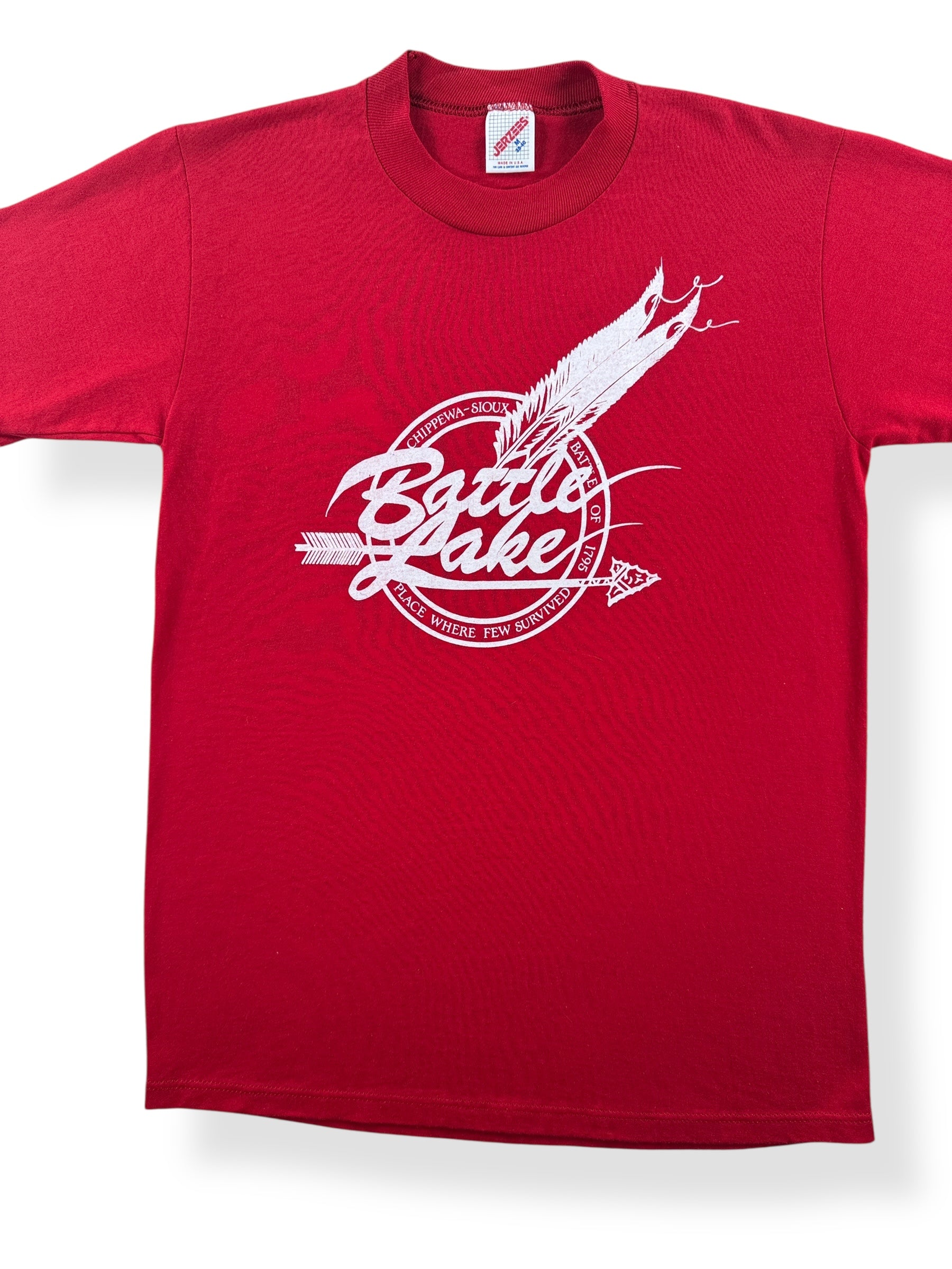 Front Close Up of Vintage Battle Lake Tee SZ S
