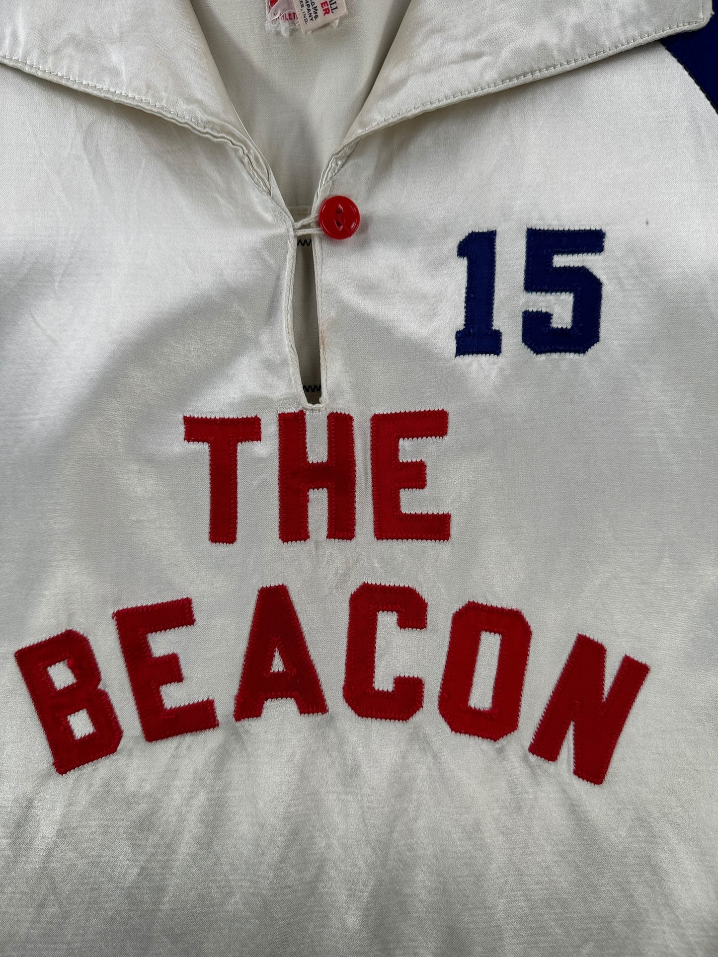 Graphic of Vintage Satin The Beacon "15" Jersey SZ M