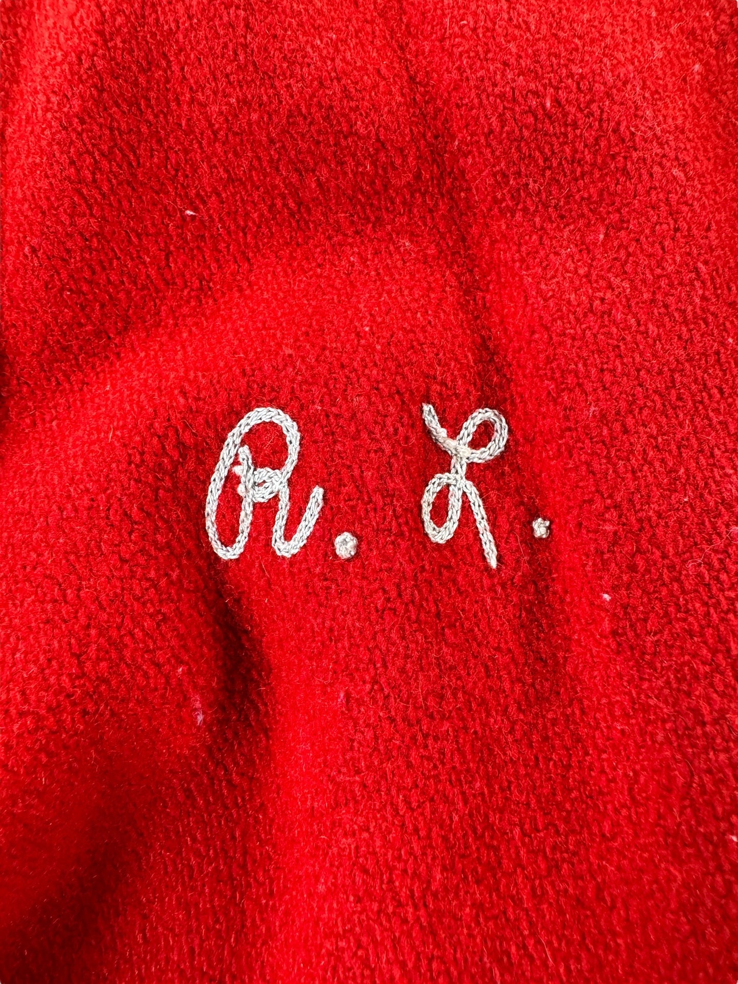 Embroidered Initials on Vintage Spartans Varsity Jacket SZ L