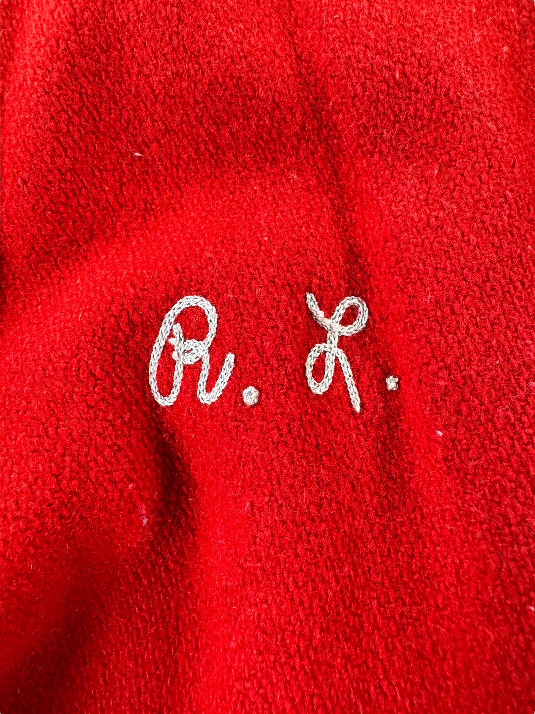 Embroidered Initials on Vintage Spartans Varsity Jacket SZ L