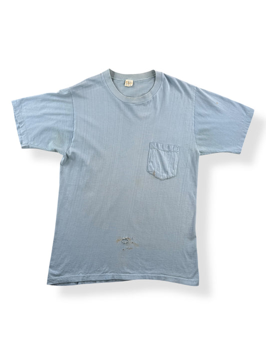 Front of Vintage Towncraft Robin's Egg Blue Pocket Tee SZ L (Fits M)