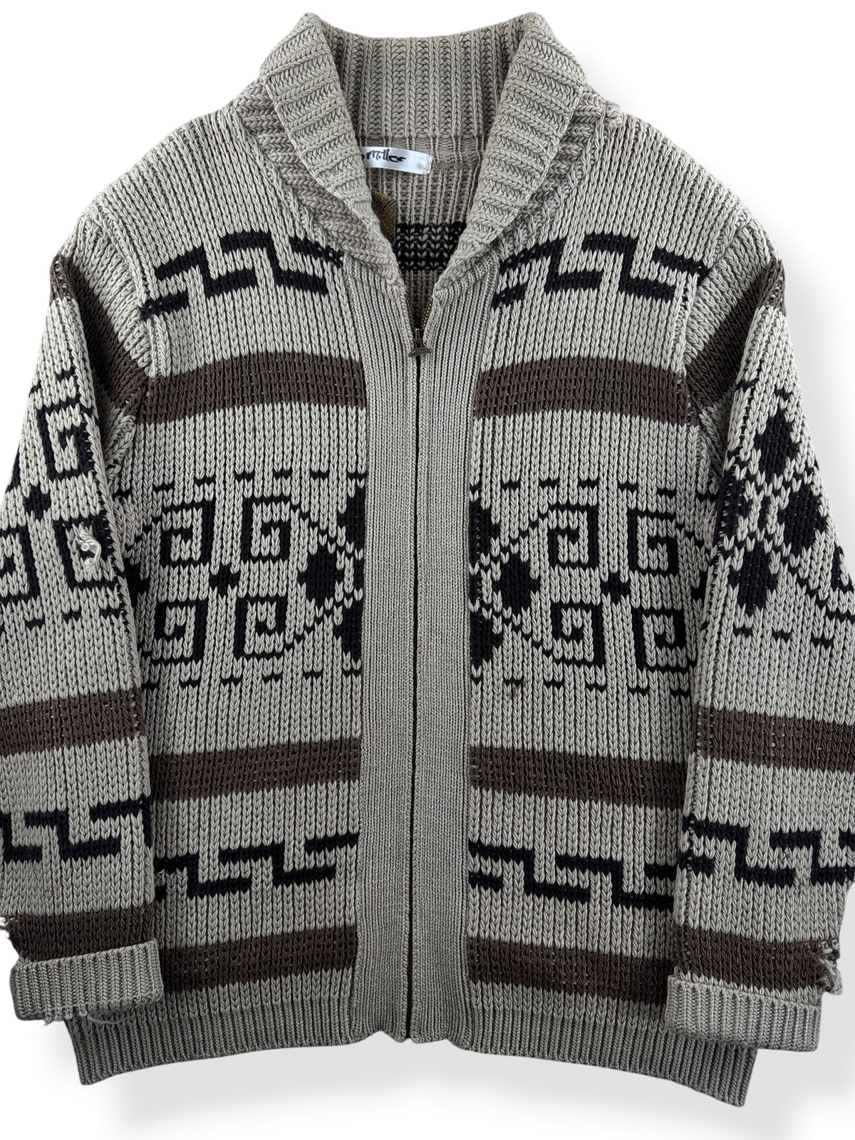 Close-up of Vintage Pendleton Cowichan Style Lebowski Sweater S L - AS IS