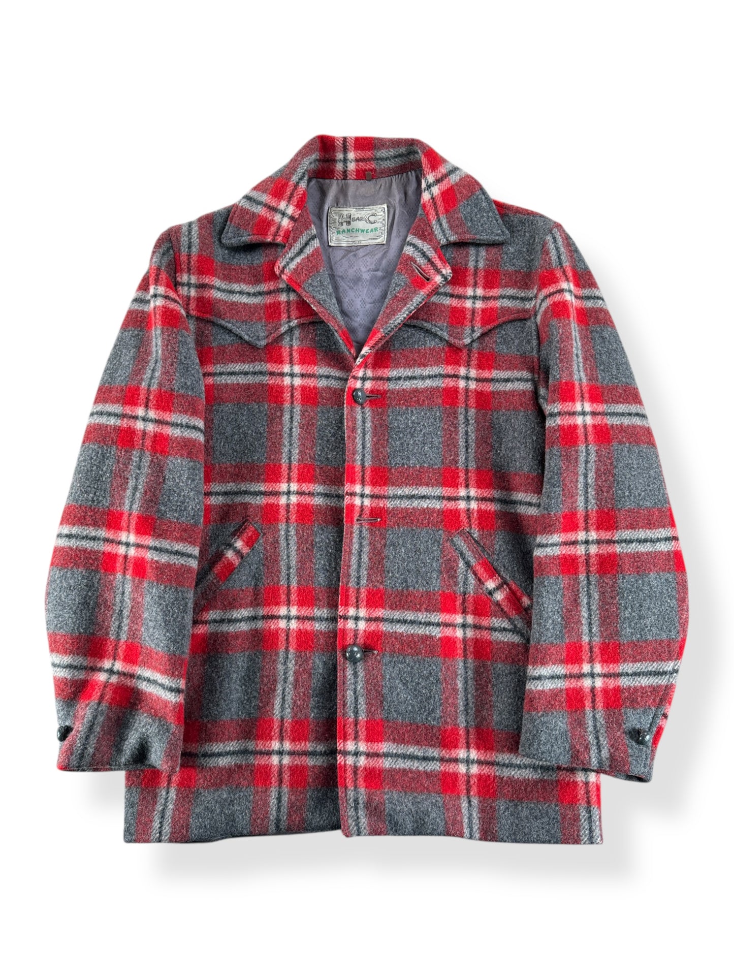 Front of Vintage H Bar C Wool Jacket SZ M AS IS