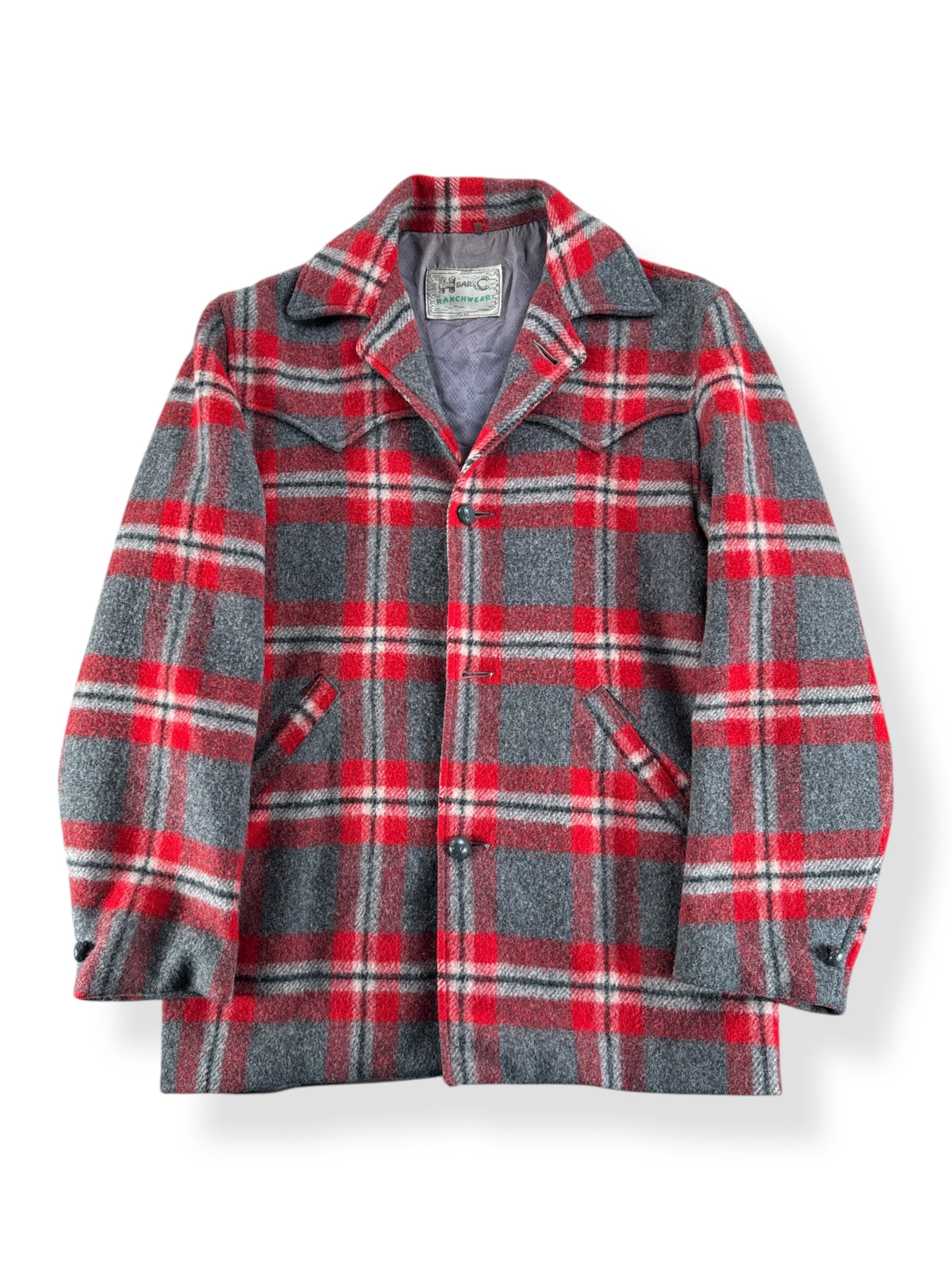 Front of Vintage H Bar C Wool Jacket SZ M AS IS