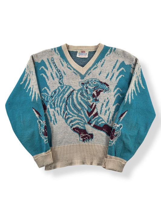 Front of Vintage Campus Wool Tiger Sweater SZ M