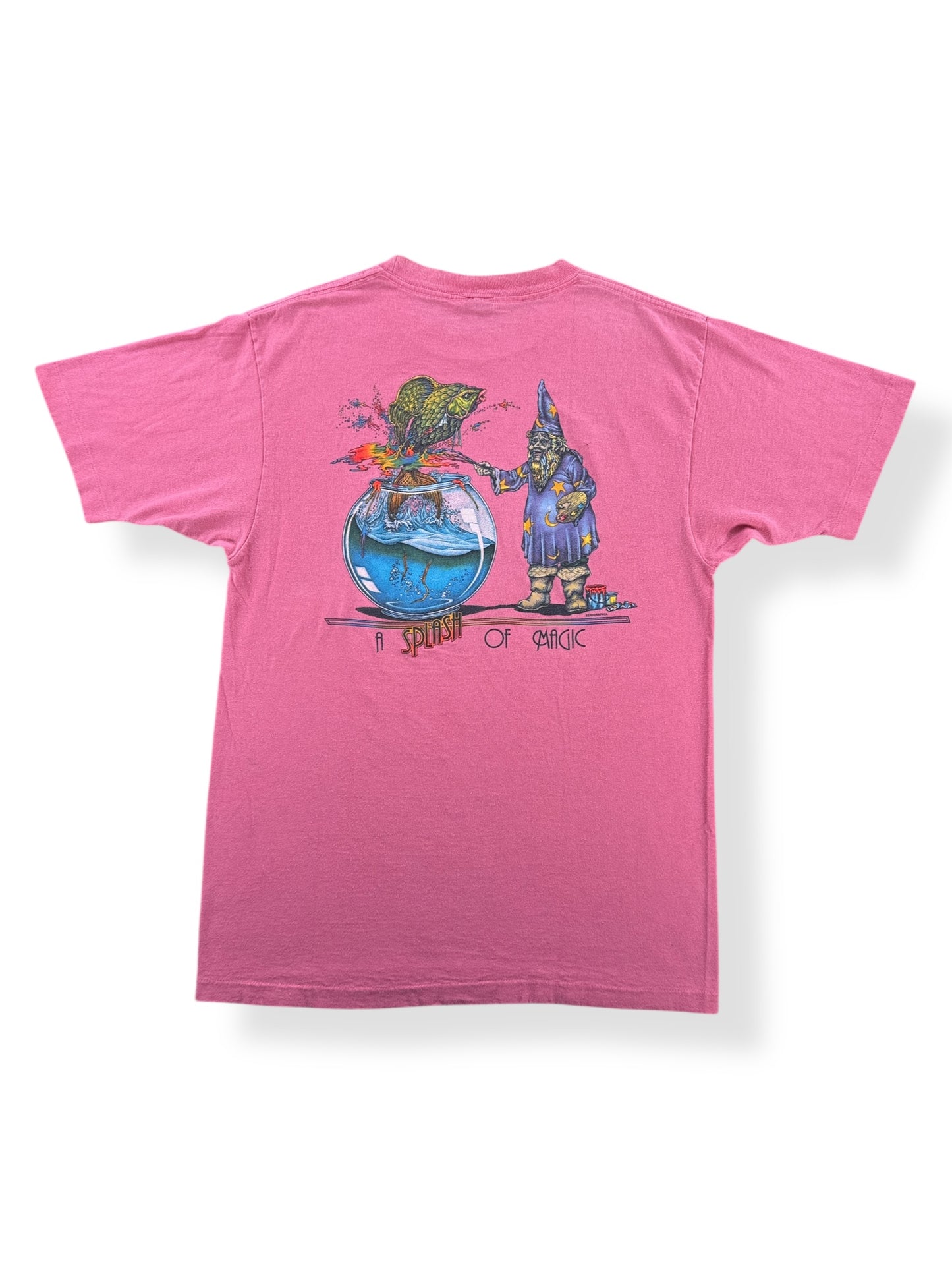 Back of Vintage Pink Zoo Gallery Wizard Tee SZ L (Fits M)