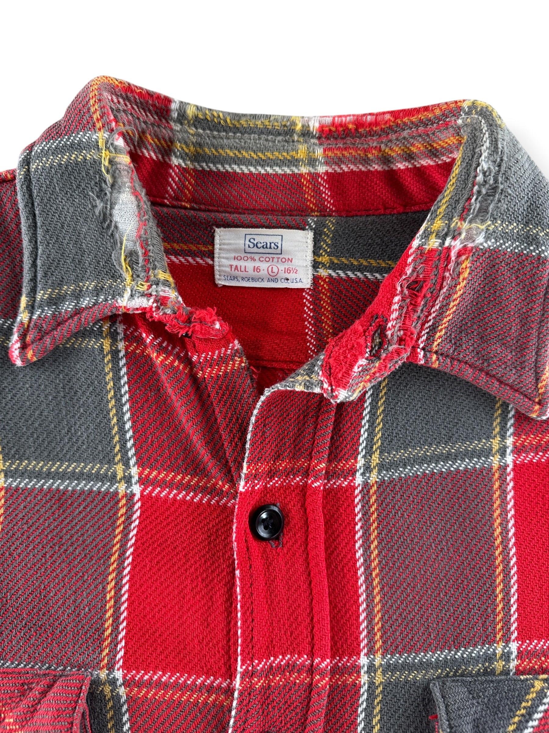 Label on Vintage 60's Cotton Flannel SZ L