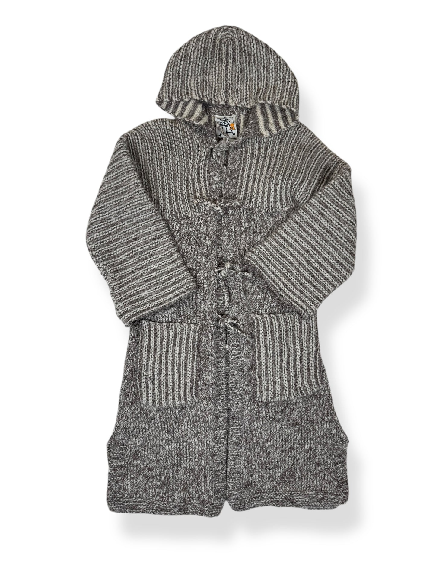 Front view of 1970s Jr Gallery Wool Long Cardigan M