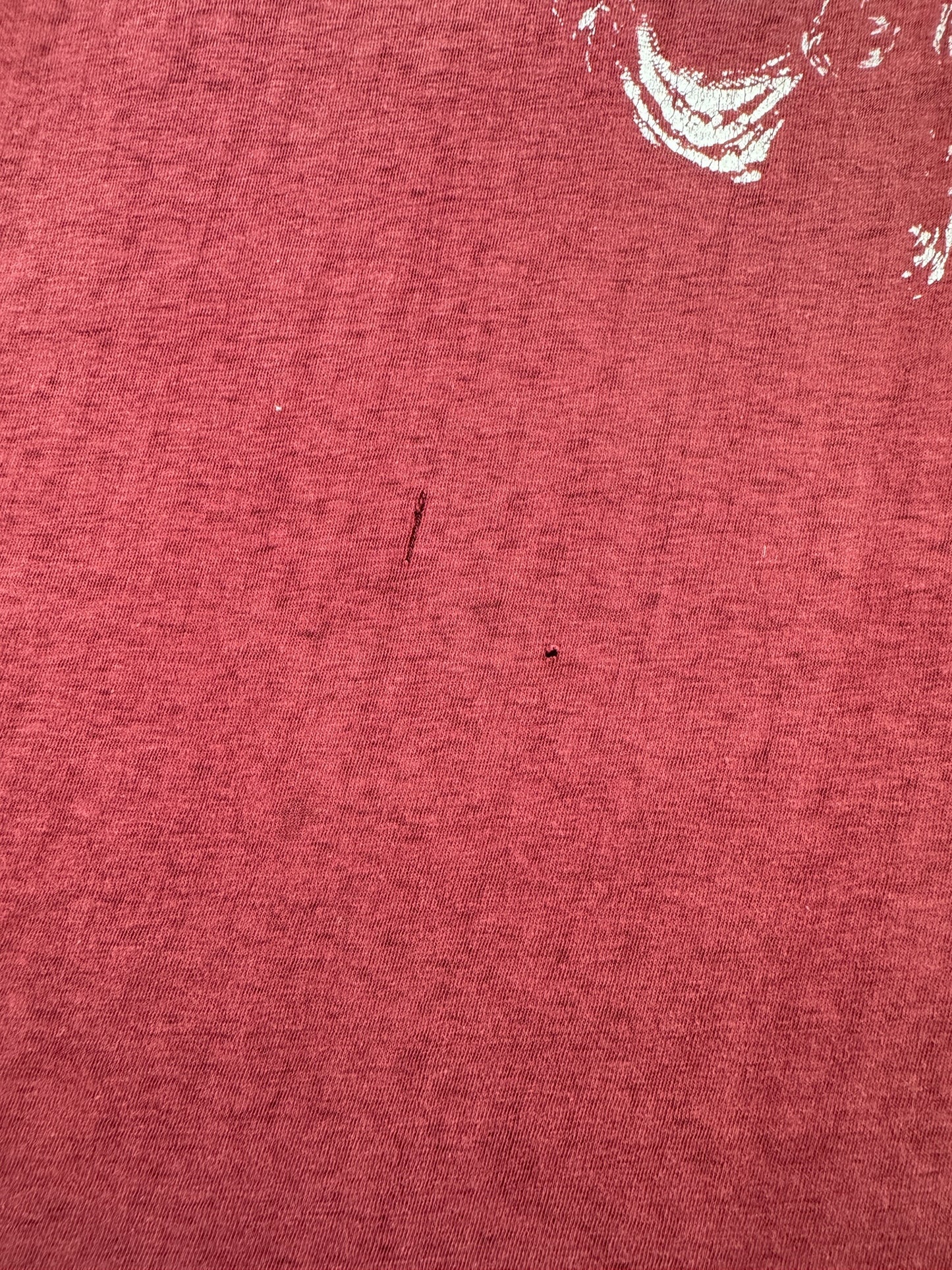 Wear on Vintage 70s Maroon Kiss Tee SZ XL (Fits L)