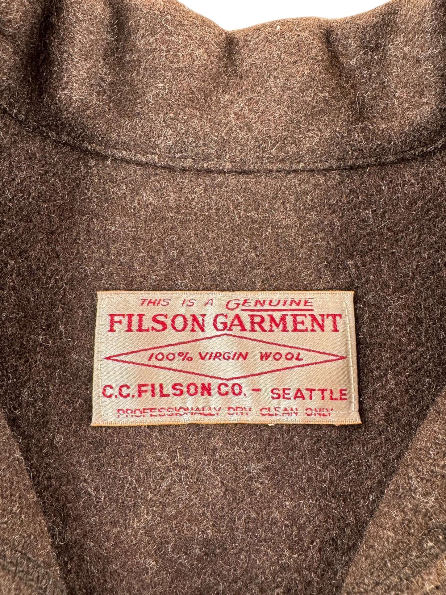 Graphic of Brown Filson Mackinaw Cruiser Jacket SZ L