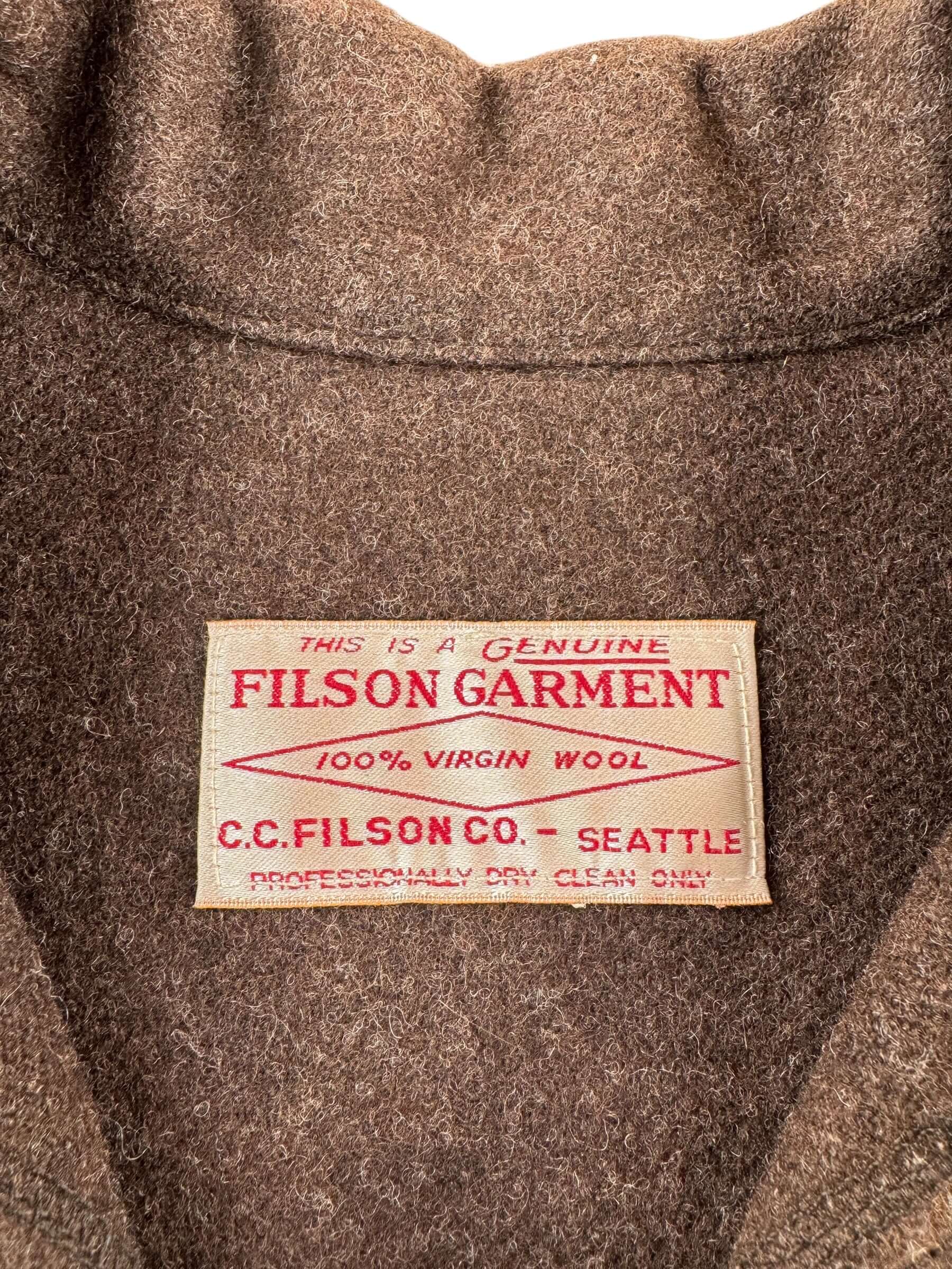 Graphic of Brown Filson Mackinaw Cruiser Jacket SZ L