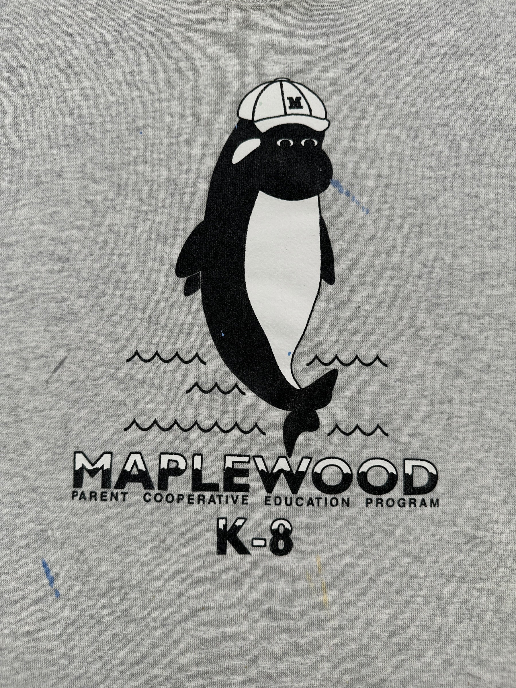 Front Graphic of Vintage Maplewood Swim Crewneck SZ XXL