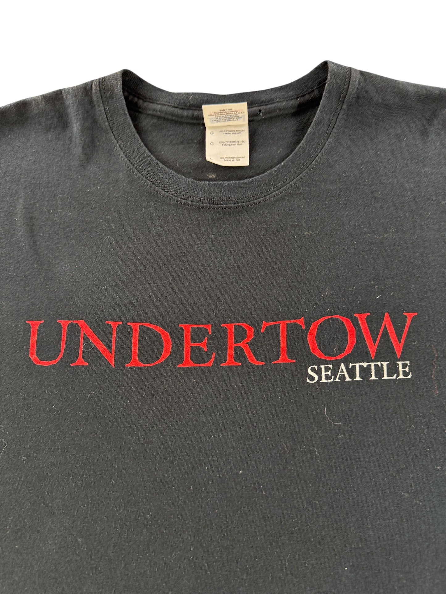 Graphic on Vintage Undertow Seattle Straight Edge Hardcore Tee SZ L