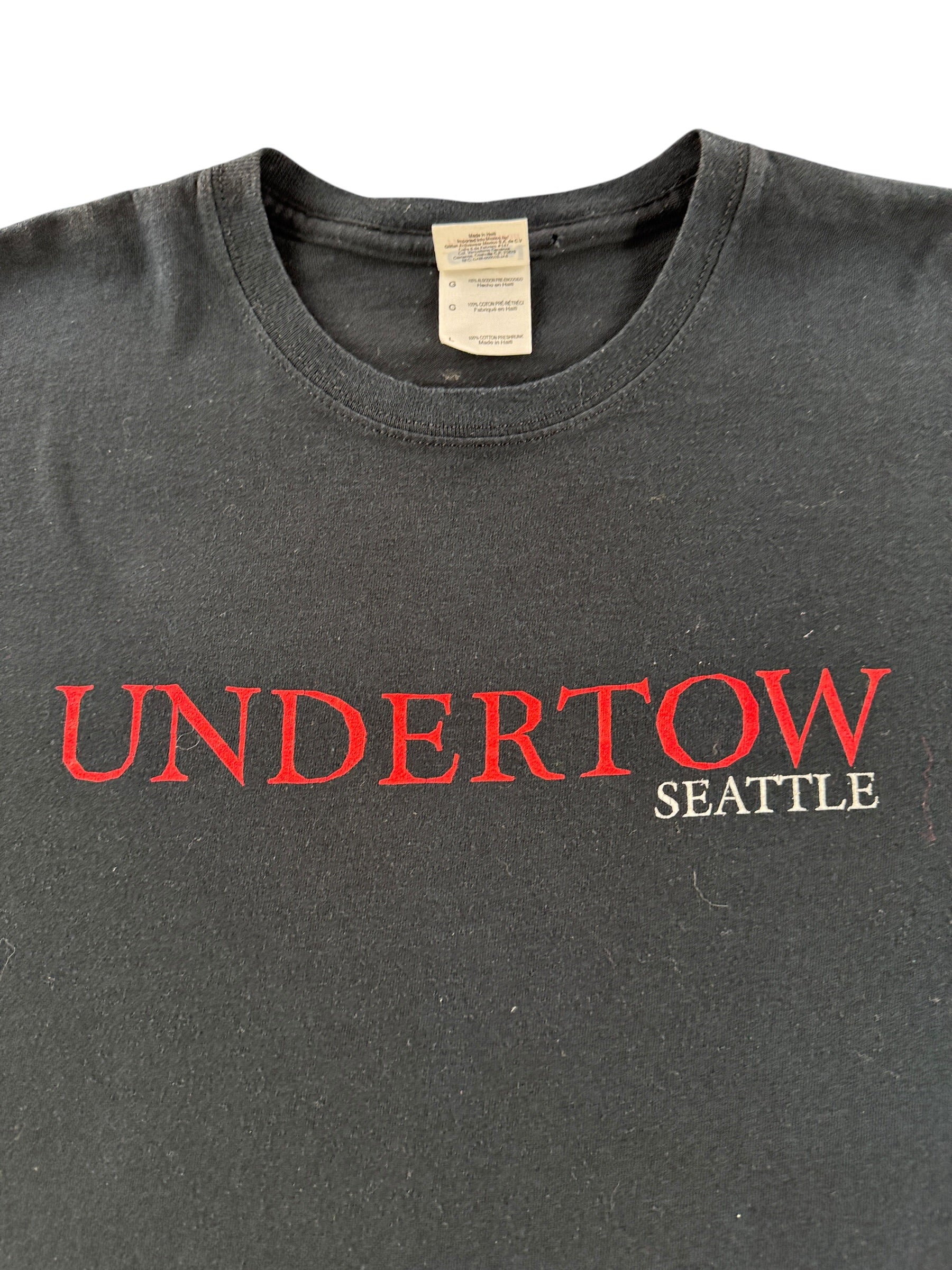 Graphic on Vintage Undertow Seattle Straight Edge Hardcore Tee SZ L