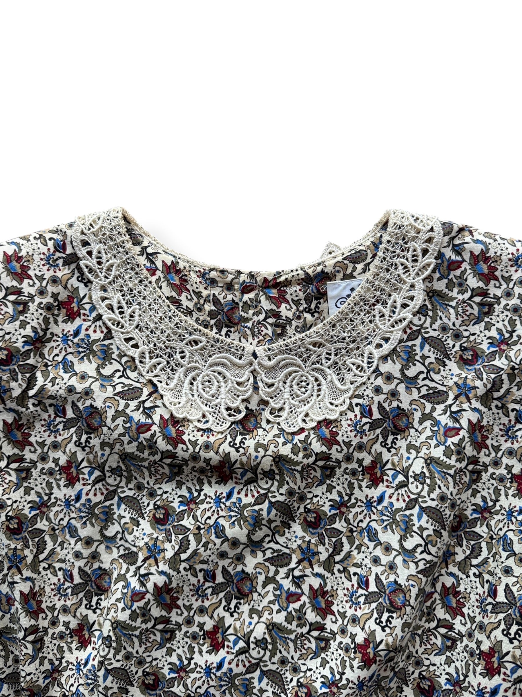 Collar on Vintage 80s Lanz Floral Midi Dress SZ M