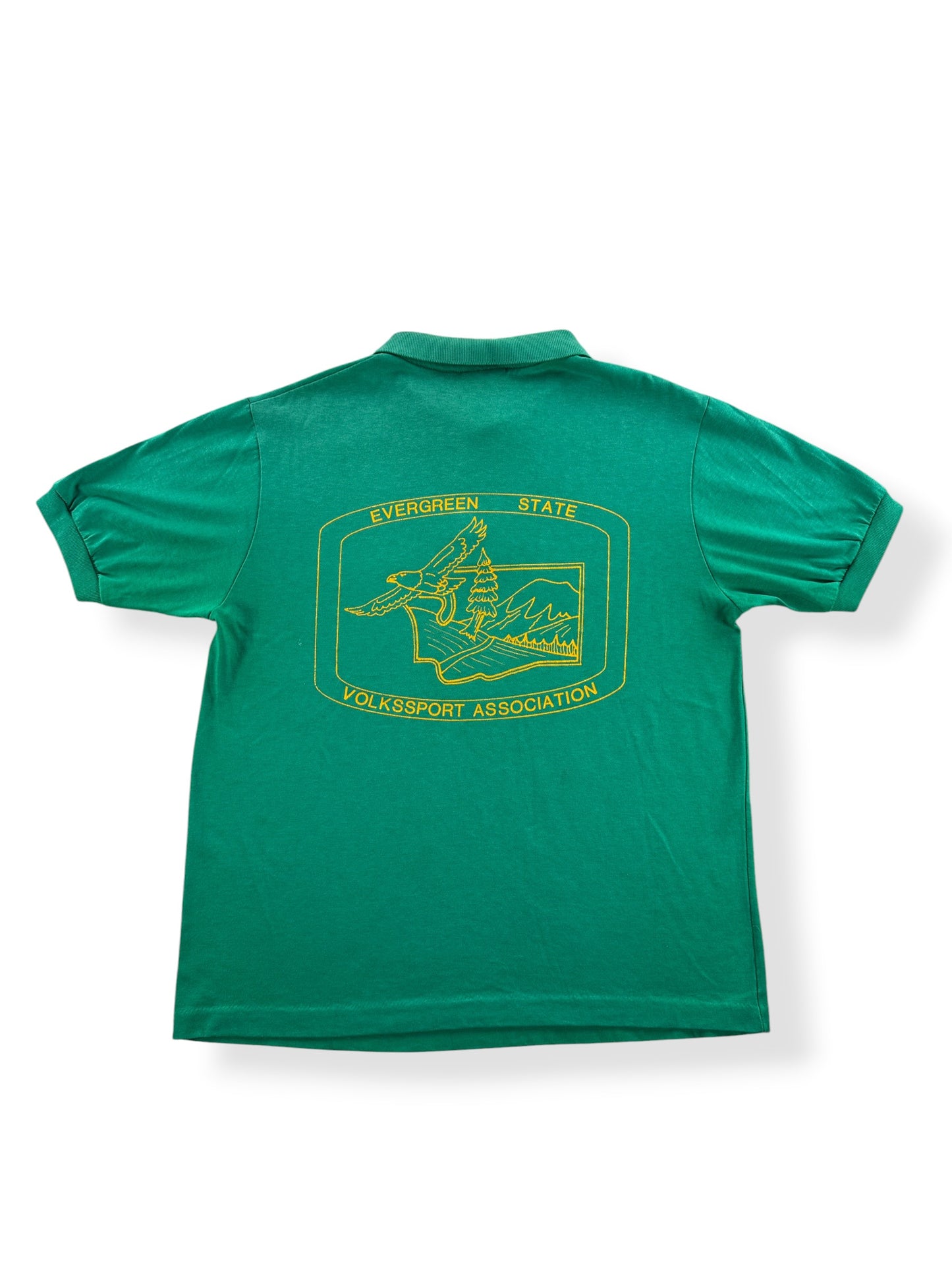 Back of Vintage Evergreen State Polo SZ M
