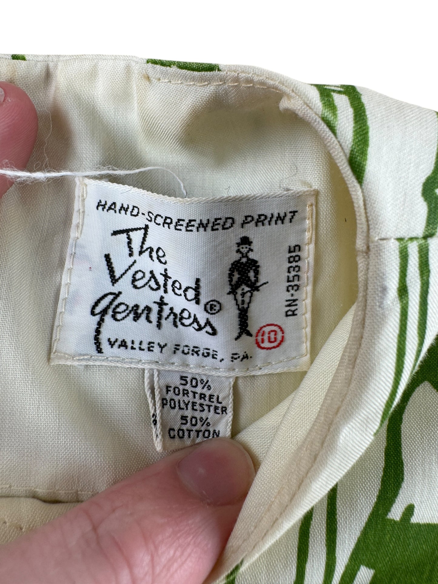 Tag on Vintage Panda Print Vested Gentress Cotton/Poly Dress SZ 10