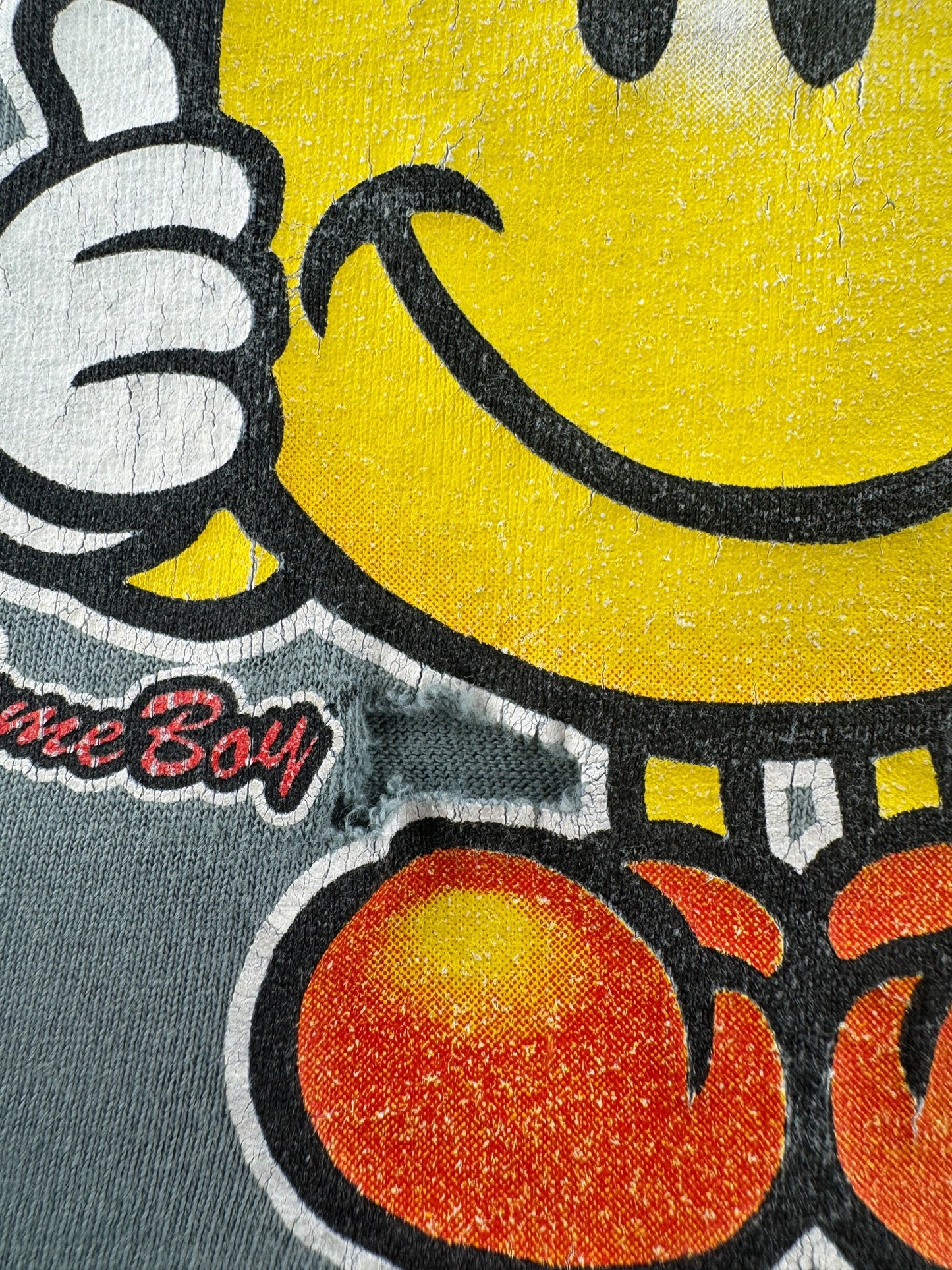 Hole on Vintage World Industries Flame Boy Tee SZ L