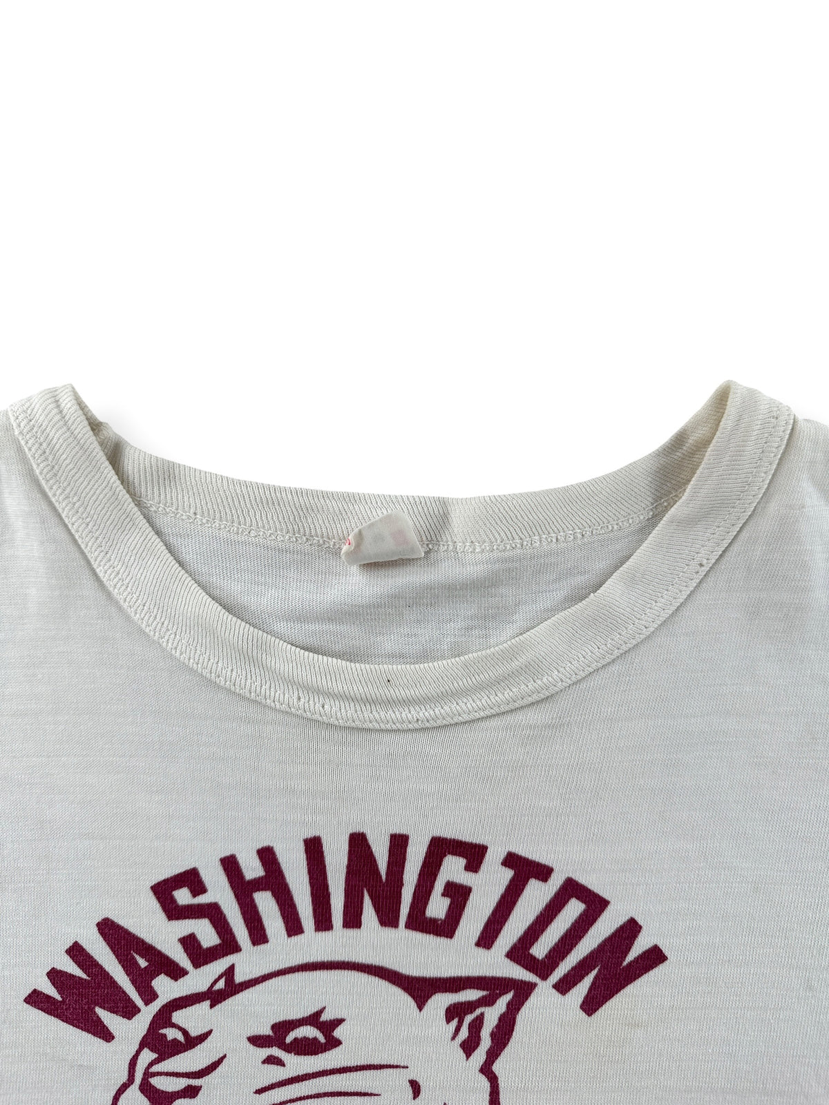 Collar on Vintage 50s/60s Russell Southern WSU Tee SZ M